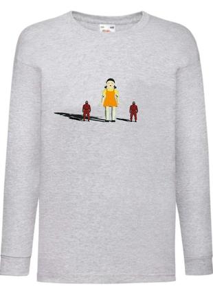 Лонгслив реглан игра в кальмара 006 (squid game) серый (sqd gry-006)