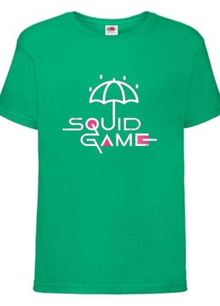 Футболка детская игра в кальмара 0022 (squid game) зеленая (sqg  grn-0022)