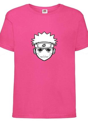 Футболка наруто (naruto - 0028) розовая 104-116-128-140-152-164 размер