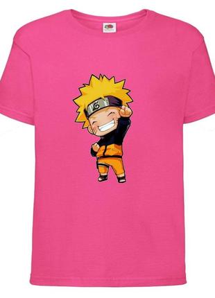 Футболка наруто (naruto - 0030) розовая 104-116-128-140-152-164 размер