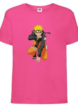 Футболка наруто (naruto - 0045) розовая 104-116-128-140-152-164 размер