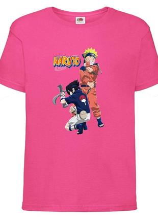 Футболка наруто (naruto - 0050) розовая 104-116-128-140-152-164 размер
