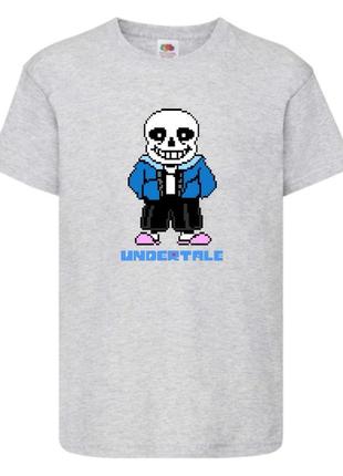 Футболка детская андертейл 006 (undertale) серая, размеры 104-116-128-140-152-164