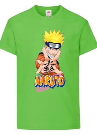 Футболка наруто (naruto - 0048) салатовая 104-116-128-140-152-164 размер