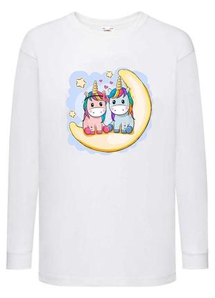 Лонгслив реглан единорог (edinorog-0025) белый, размеры 116-128-140-152-164