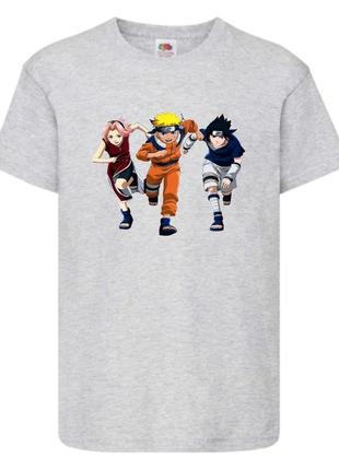 Футболка наруто (naruto - 0042) серая 104-116-128-140-152-164 размер