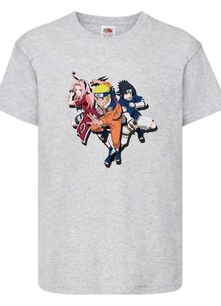 Футболка наруто (naruto - 0049) серая 104-116-128-140-152-164 размер
