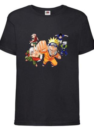 Футболка наруто (naruto - 002) черная 104-116-128-140-152-164 размер