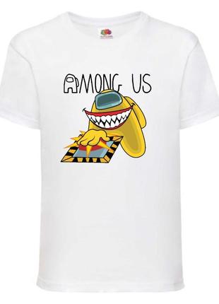 Футболка амонг ас (among us-001) белая 116-128-140-152-164 размер