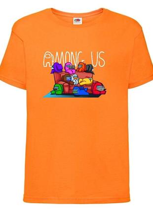 Футболка амонг ас (among us-009) оранжевая 116-128-140-152-164 размер