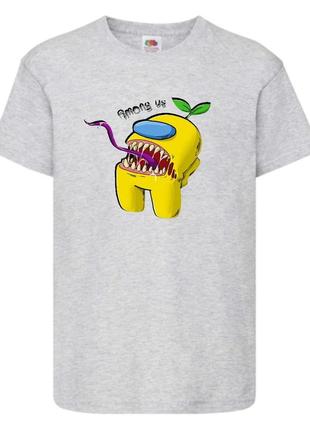 Футболка амонг ас (among us-0011) серая 116-128-140-152-164 размер