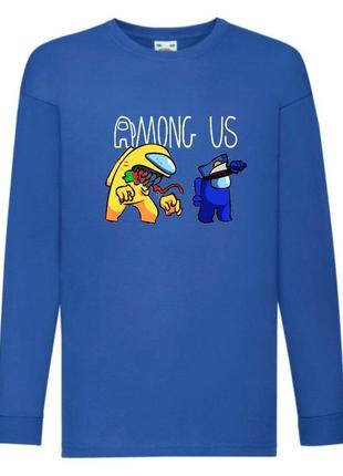Лонгслив реглан амонг ас (among-us-006) синий 104-116-128-140 размер
