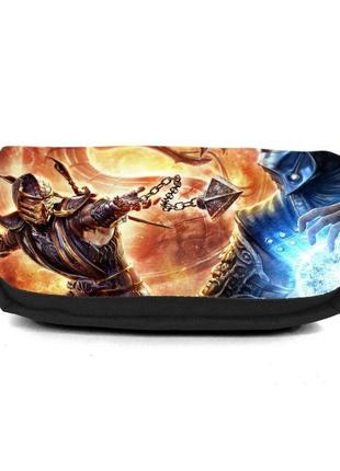 Школьный пенал мортал комбат органайзер универсальный (mortal combat-0010) черный