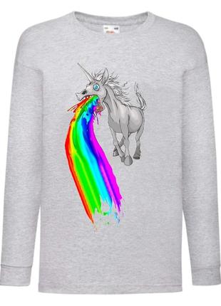 Лонгслив реглан единорог (edinorog-0012) серый, размеры 116-128-140-152-164