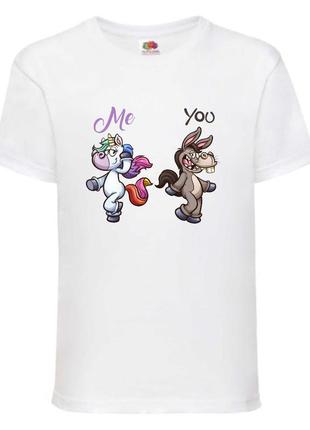 Футболка единорог (edinorog - 0040) белая 104-116-128-140-152-164 размер