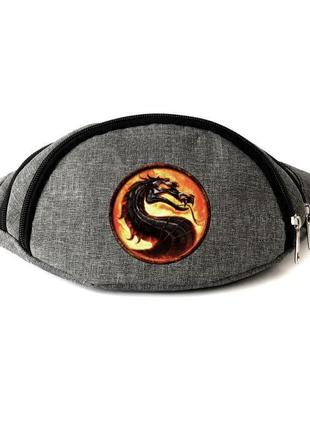Сумка бананка мортал комбат на пояс cappuccino (mortal combat 002-gray) серый