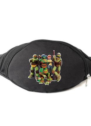 Сумка бананка черепашки ниндзя на пояс cappuccino (turtle-001) черная