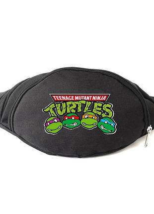 Сумка бананка черепашки ниндзя на пояс cappuccino (turtle-0010) черная