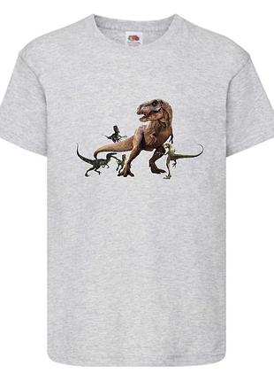 Футболка jurasic_park_001 серая 98-104-116-128-140-152-164