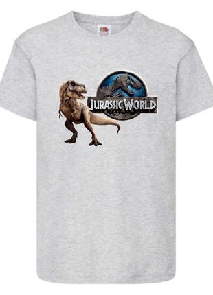 Футболка jurasic_park_005 серая 98-104-116-128-140-152-164