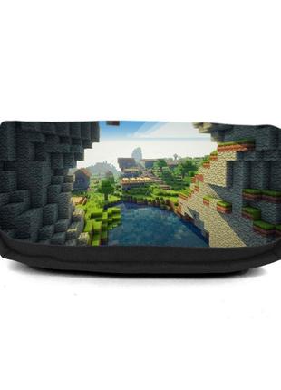 Школьный пенал майнкрафт органайзер универсальный (minecraft-0018-black) черный