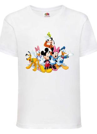 Футболка микки маус mm-02 белая, размер 98-104-116-128-140-152-164