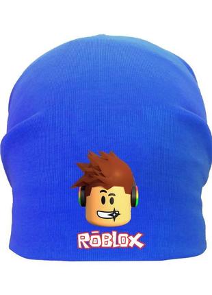 Шапка детская роблокс roblox синяя (а4-002) 50-52, 54-56 см