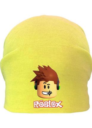 Шапка детская роблокс roblox желтая (а4-002) 50-52, 54-56 см