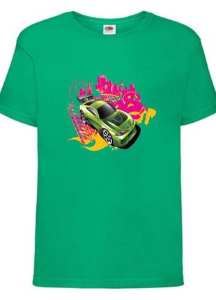 Футболка детская хотвилс (hot wheels-05) зеленая, размер 98-104-116-128-140-152-164 см