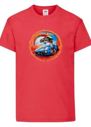 Футболка детская хотвилс (hot wheels-07) красная, размер 98-104-116-128-140-152-164 см