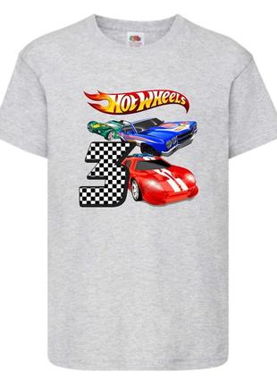 Футболка детская хотвилс (hot wheels-04) серая, размер 98-104-116-128-140-152-164 см