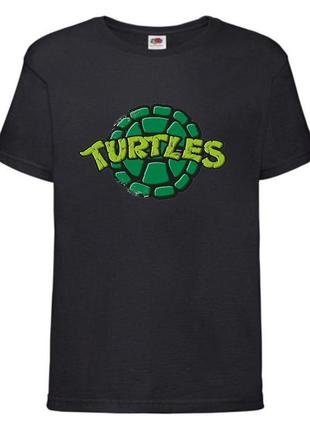 Футболка детская черепашки ниндзя (mutant ninja turtles022) черная, размер 98-104-116-128-140-152-164 см