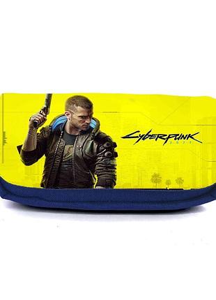 Школьный пенал киберпанк органайзер универсальный (cyberpank-0011-blue) синий