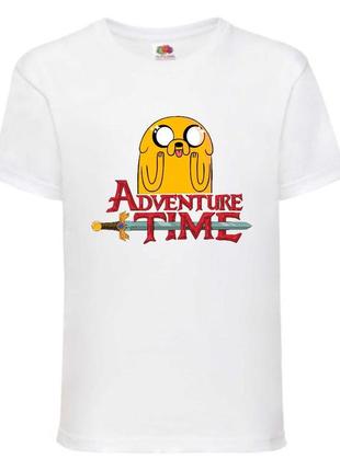 Футболка детская время приключений 009 (adventure time) белая 104-116-128-140-152-164