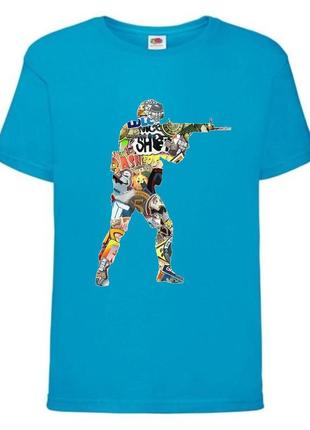 Футболка детская контр страйк 003 (csg-003) синяя, размер 104-116-128-140-152-164