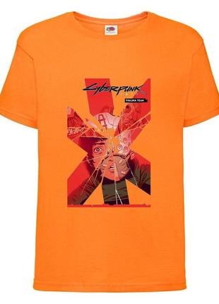 Футболка кібер панк 005 (cyber punk) дитяча (crk-005), колір оранжевий, розмір 116-128-140-152-164