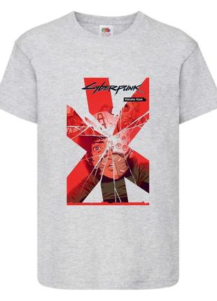 Футболка кибер панк 005 (cyber punk) детская (crk-005), цвет серый, размер 116-128-140-152-164