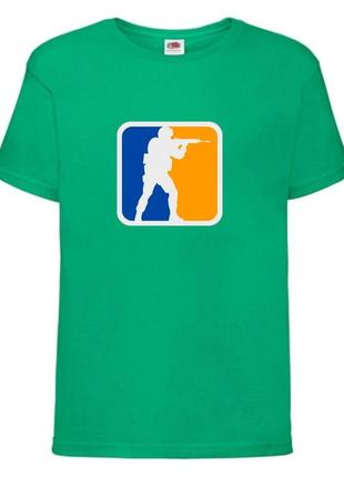Футболка детская контр страйк 002 (csg-002) зеленая, размер 104-116-128-140-152-164