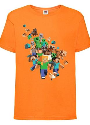 Футболка детская майнкрафт minecraft (mc-02) оранжевая