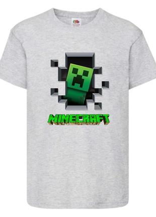 Футболка детская майнкрафт minecraft (mc-04) серая