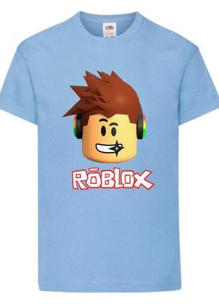 Футболка детская роблокс roblox (rb-05) голубая