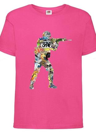 Футболка детская контр страйк 003 (csg-003) малиновая, размер 104-116-128-140-152-164
