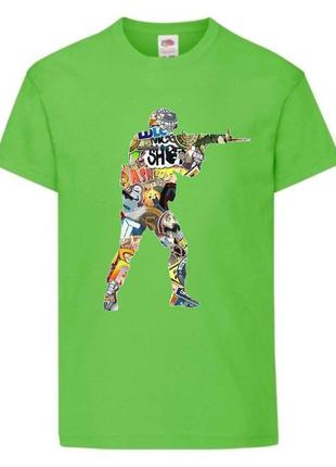 Футболка детская контр страйк 003 (csg-003) салатовая, размер 104-116-128-140-152-164