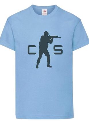 Футболка детская контр страйк 006 (csg-006) голубая, размер 104-116-128-140-152-164