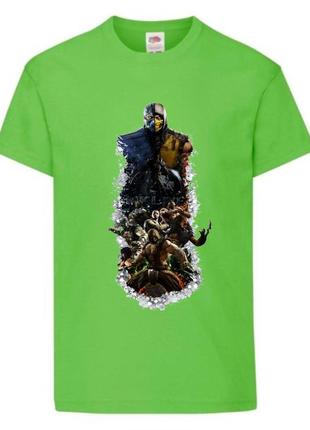 Футболка детская мортал комбат 004 (mtc 004) салатовая 104-116-128-140-152-164