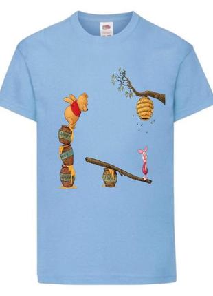 Футболка детская винни пух 007 (wnp 007 lbl) голубая, размер 98-104-116-128-140-152-164 см