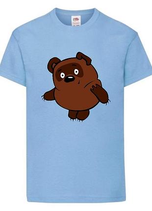 Футболка детская винни пух 010 (wnp 010 lbl) голубая, размер 98-104-116-128-140-152-164 см