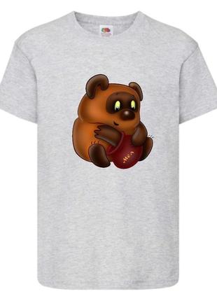 Футболка детская винни пух 013 (wnp 013 gry) серая, размер 98-104-116-128-140-152-164 см
