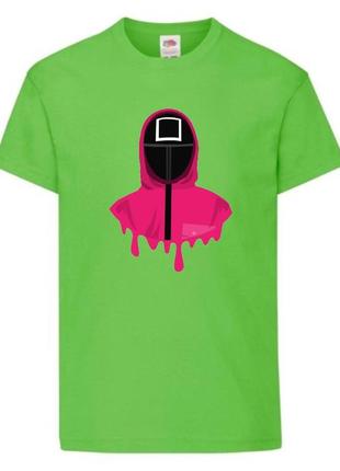 Футболка детская игра в кальмара 0017 (squid game) салатовая (sqg  lgrn-0017)