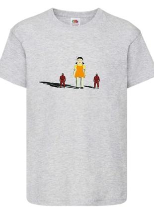 Футболка детская игра в кальмара 006 (squid game) серая (sqg  gry-006)